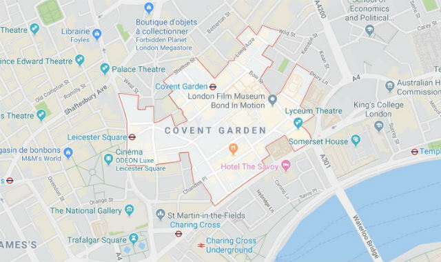 Plan Quartier Covent Garden Londres