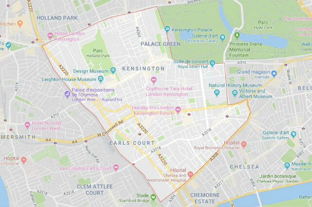 Plan Quartier Kensington Londres