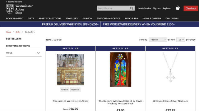 westminster abbey shop