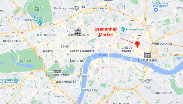 carte Leadenhall Market Londres