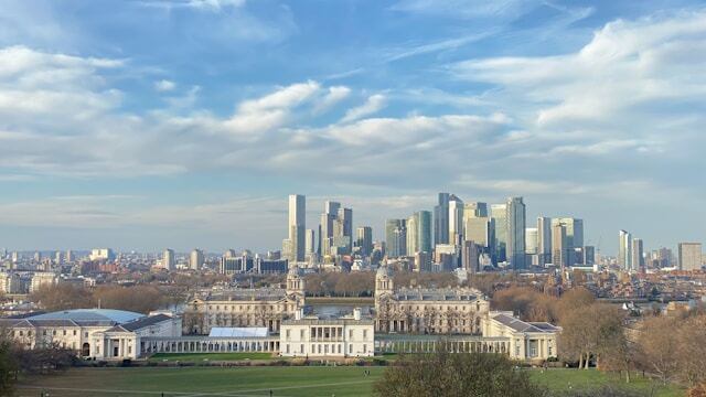 Vue panoramique sur Londres depuis le Greenwich Park