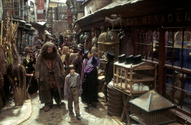 Chemin de traverse dans film Harry Potter